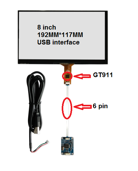 8 ġ   ġ ũ 192*117 IC: GT911 6  USB ..